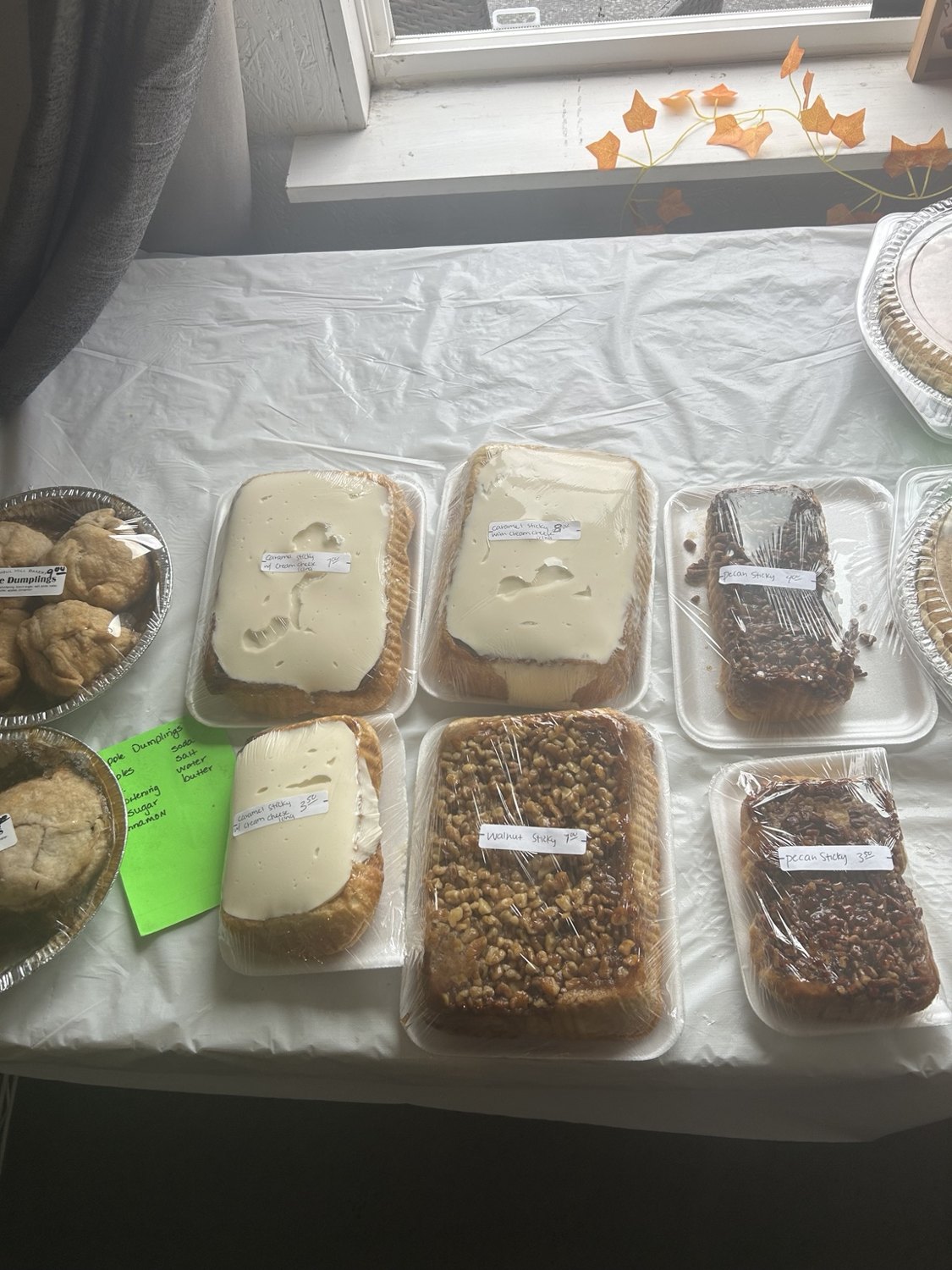 Sticky buns and baked goods